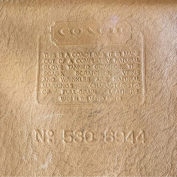 Vintage Coach Leather Saddle Tan Drawstring Shoulder Bag - Picture 11 of 12